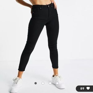 Topshop cord organic cotton blend Jamie Jean in Black